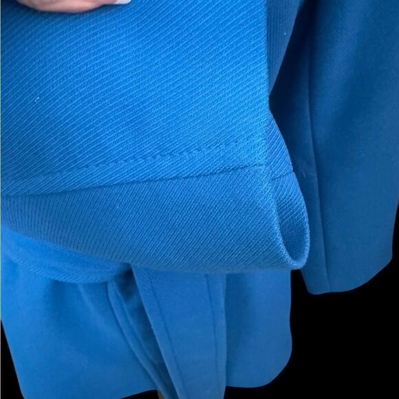 Ann Taylor Vibrant Blue Belted Spring Coat NWOT Lined w Pockets | Size L Petite - Picture 7 of 13